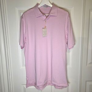 NWT Peter Millar Summer Comfort Polo Pink Striped Men's Medium